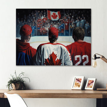 Hocky Players During Game - Sport Hockey Canvas Wall Art